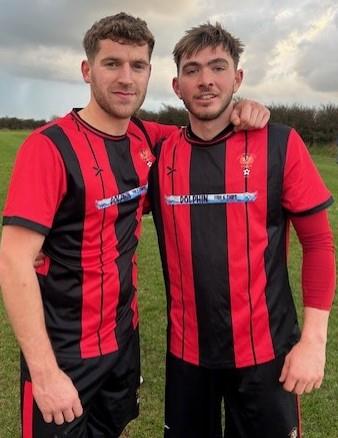 Jake Smith and Sion O Sullivan combined to score a late equaliser for Goodwick. Picture Fraser Watson Jake Smith and Sion O Sullivan combined to score a late equaliser for Goodwick. Picture Fraser Watson